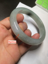 Load image into Gallery viewer, 57.3 mm Certified Type A 100% Natural green/gray Jadeite Jade bangle AZ69-0347