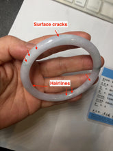 Load image into Gallery viewer, 60.5mm certified Type A 100% Natural light green light purple round cut Jadeite Jade bangle PH219-3209