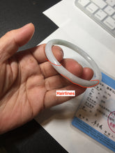 Load image into Gallery viewer, 56.5mm 100% natural Type A light green white round cut jadeite jade bangle BL89-4671