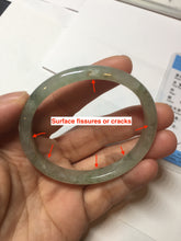Load image into Gallery viewer, 52mm Certified Type A 100% Natural icy watery light green/dark green/black oval Jadeite bangle PD108-8546