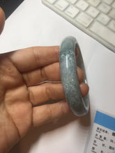 Load image into Gallery viewer, 58.5mm certified 100% natural Type A light green/purple white Snowy Pine Forest jadeite jade bangle PC199-3043