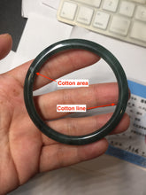 Load image into Gallery viewer, 54.1mm Certified Type A 100% Natural dark green/blue/gray with Guatemala slim round cut Jadeite bangle PJ99-2457