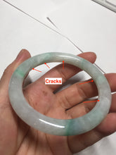 Load image into Gallery viewer, 55mm Certified type A 100% Natural sunny green/white round cut Jadeite bangle BN76