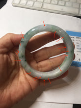 Load image into Gallery viewer, 57.5mm certified type A 100% Natural light green/purple Jadeite jade bangle PA232-5118