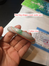 Load image into Gallery viewer, 60mm certified 100% natural type A sunny green white jadeite jade bangle BH31-5424