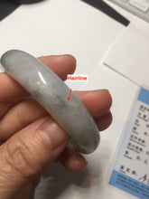 Load image into Gallery viewer, 53.7mm certificated Type A 100% Natural light green white Jadeite Jade bangle S89-7060