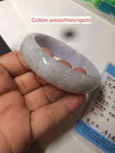 Load image into Gallery viewer, 56mm Certified type A 100% Natural purple/white chubby Jadeite bangle AZ133-9661