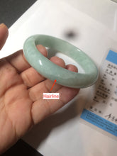 Load image into Gallery viewer, 56.6mm Certified Type A 100% Natural green Jadeite Jade bangle w94-2833