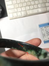 Load image into Gallery viewer, Shopify only 56.6mm Certified 100% natural Type A dark green/black jadeite jade bangle PF76-3520