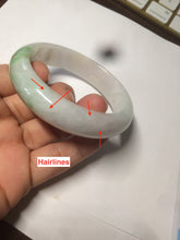 Load image into Gallery viewer, 55mm certified Type A 100% Natural sunny green/white/brown/yellow Jadeite Jade bangle AC71-1463