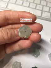 Load image into Gallery viewer, Type A 100% Natural light green/white/purple jadeite Jade Hawaiian flower Pendant AA66