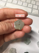 Load image into Gallery viewer, Type A 100% Natural light green/white/purple jadeite Jade Hawaiian flower Pendant AA66