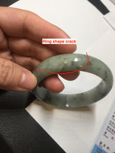 Load image into Gallery viewer, 54.5mm certified 100% natural icy watery light green with dark green flying flowers jadeite jade bangle S90-7079