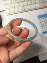 Load image into Gallery viewer, 50mm Certified Type A 100% Natural icy watery light green gray slim Jadeite Jade bangle PJ52-2046