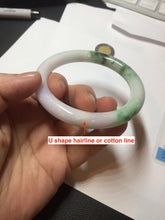 Load image into Gallery viewer, 56mm Certified Type A 100% Natural sunny green purple round cut Jadeite Jade bangle PB99-4951