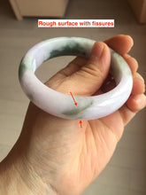 Load image into Gallery viewer, 55.2mm certified 100% natural Type A watermelon-rind green light purple Base jadeite bangle PA184-4754