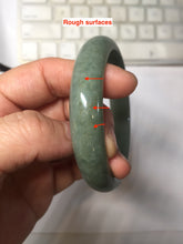 Load image into Gallery viewer, 61mm certified type A 100% Natural oily dark green gray Jadeite jade bangle PJ46-2867