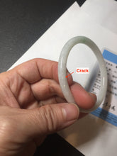 Load image into Gallery viewer, 54.5mm certified 100% natural Type A white/sunny green round cut jadeite jade bangle BL50-3524