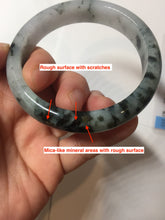 Load image into Gallery viewer, 57.2mm certified 100% natural Type A dark green black purple white Blooming Ink(水墨花开) jadeite jade bangle PB293-0507