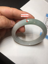 Load image into Gallery viewer, 54.8mm certified type A 100% Natural icy watery green/white jadeite jade bangle BP35-8906