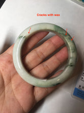 Load image into Gallery viewer, 54mm Certified 100% natural Type A sunny green/white jadeite jade bangle BK97-0352