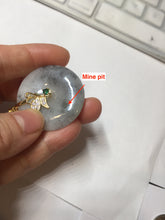 Load image into Gallery viewer, 35.3mm 100% natural black white yellow jadeite jade(Wuji, 乌鸡) Safety Guardian Button donuts pendant /worry stone/decor PH65