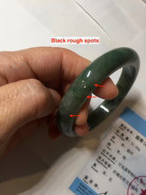 Load image into Gallery viewer, 56.8mm Certified 100% natural Type A oily dark green/ gray (老油青) jadeite jade bangle PC1-0375