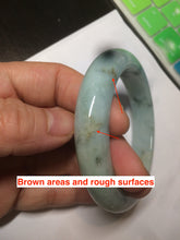 Load image into Gallery viewer, 57.4mm certified type A 100% Natural green/blue/purple jadeite jade bangle M81-2106