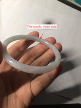 Load image into Gallery viewer, 54.5mm certified 100% natural green/purple/white slim round cut jadeite jade bangle L147-5552