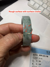 Load image into Gallery viewer, 52.8mm Certified type A 100% Natural green with green floating flowers Jadeite Jade square bangle PC36-0408