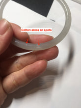 Load image into Gallery viewer, 59mm Certified 100% Natural icy white/gray/pale pink(淡藕粉) slim round cut nephrite jade bangle HN43-9200