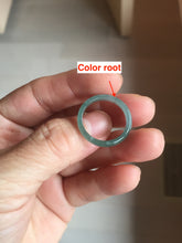 Load image into Gallery viewer, 17.3mm US Size 7 100% natural type A icy watery green/blue icy watery Guatemala jadeite jade band ring group PH224