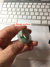Load image into Gallery viewer, Size 10 3/4 100% natural type A sunny green light green white broad jadeite jade band ring thumb ring PC246-4