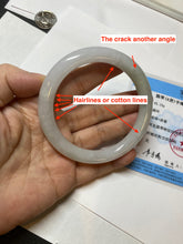 Load image into Gallery viewer, 56.5mm Certified Type A 100% Natural light green/purple/white round cut Jadeite bangle PD104-4907