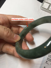 Load image into Gallery viewer, 59.5mm Certified 100% natural Type A oily dark green/ gray (老油青) jadeite jade bangle PB288-3355