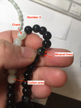 Load image into Gallery viewer, 7.3-8mm for size 56-70mm 100% natural white/black/blue/green/brown(Mocui) jadeite jade beads bracelet PB224