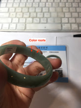 Load image into Gallery viewer, 53mm Certified 100% Natural Type A Dark Green Gray Black (老油青) Thin Jadeite Jade Bangle PC216-6222