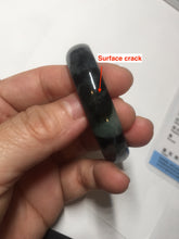 Load image into Gallery viewer, 47mm Certified Type A 100% Natural dark green Jadeite Jade oval bangle AH93-4483