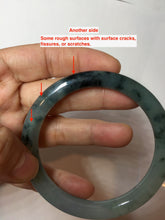 Load image into Gallery viewer, 57mm Certified type A 100% Natural light green blue purple gray black Jadeite bangle PB275-2747