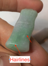 Load image into Gallery viewer, 100% Natural type A green/white/purple Jadeite Jade bamboo pendant group AC81