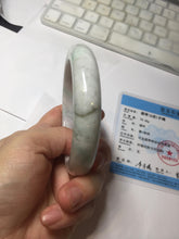 Load image into Gallery viewer, 61.5mm Type A 100% Natural sunny green/light white/purple chubby Jadeite Jade bangle with defects PJ59-1253