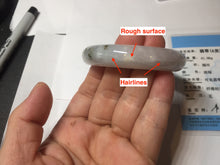 Load image into Gallery viewer, 46mm Certified Type A 100% Natural icy watery light green white clear Jadeite Jade bangle BS88-6685