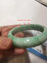 Load image into Gallery viewer, 57.5mm Certified Type A 100% Natural sunny green yellow white Jadeite bangle PC163-8119