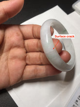 Load image into Gallery viewer, 52mm certified Type A 100% Natural green/white oval Jadeite Jade bangle BM60-0287