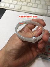 Load image into Gallery viewer, 47.6mm certified 100% natural type A light green red white thin square style jadeite bangle PH225-0961