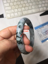 Load image into Gallery viewer, 60mm Certified Type A 100% Natural dark green/purple/gray Snowy Pine Mountain Jadeite Jade bangle PE113-1218
