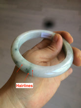 Load image into Gallery viewer, 58mm Certified Type A 100% Natural light green/purple/white/brown Jadeite Jade bangle AH80-0458