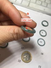 Load image into Gallery viewer, 15.5mm size 4 3/4 100% natural type A icy watery green/blue icy watery Guatemala jadeite jade band ring group PE126