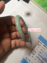 Load image into Gallery viewer, 49mm certified 100% natural Type A light green/white oval jadeite jade bangle BG28-5445