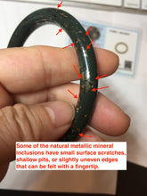Load image into Gallery viewer, 60.5mm 100% Natural Dark Green/Black Meteorite Star Night Sky Galaxy Nephrite Bangle HT171-0553